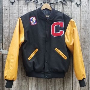 Vtg Leather Varsity Iowa Cyclones Jacket USA XL